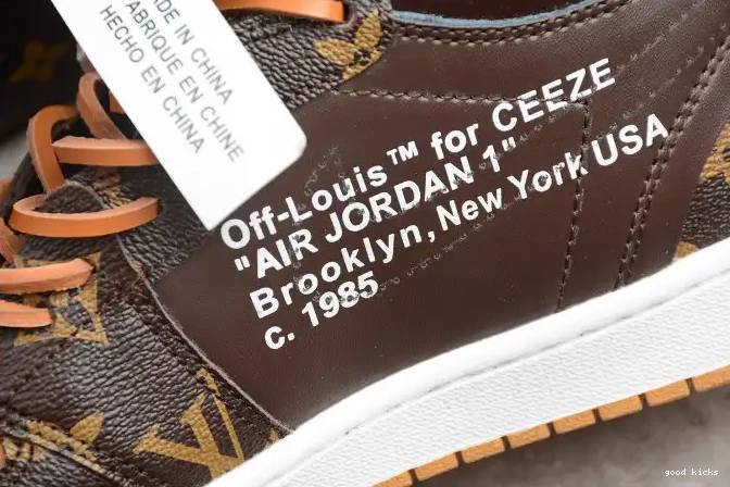 Rep Jordan AQ0818-158 Off-Louis x Air OW 1 AJ1 0619